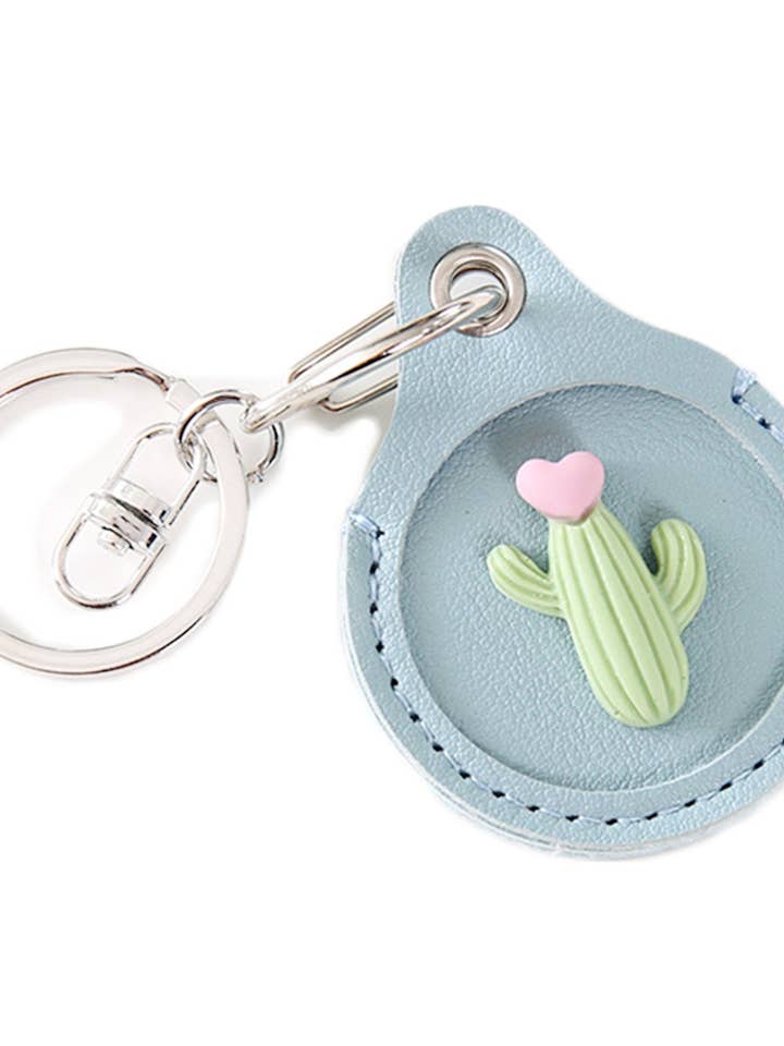 Cactus Pu Leather Airtag Cover Keychain K1314 for wholesale by Ole