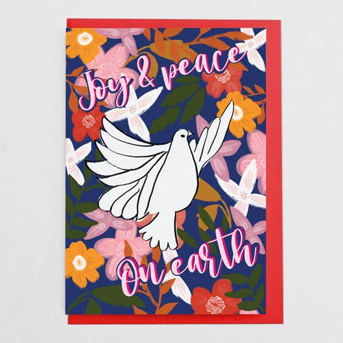 Colourful Joy To The World Christmas Card for wholesale by Moonbean Designs