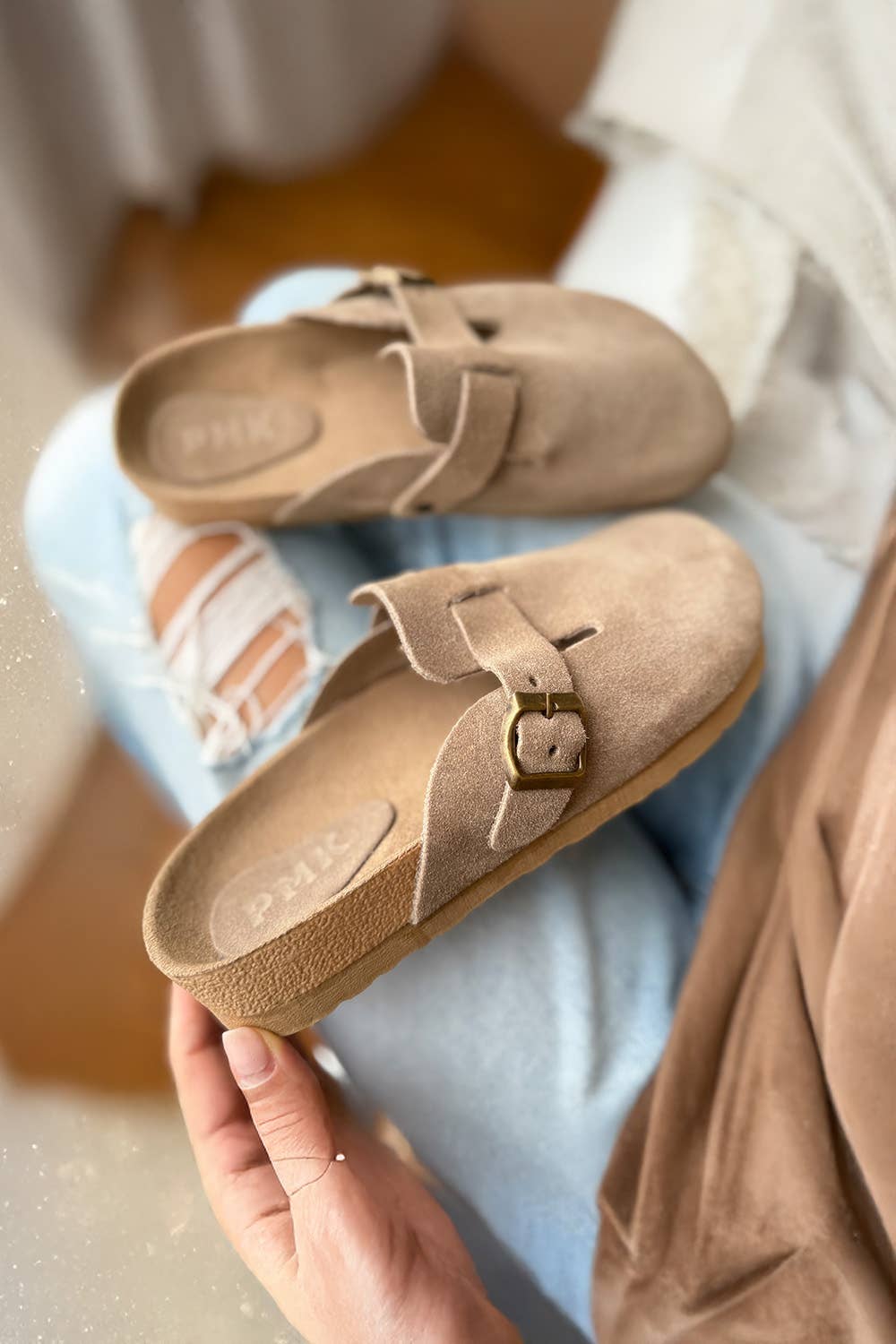 PMK SHOES - Wholesale Clogs - Women's - Teli - Mink - Suede Leather Clog Handmade in Argetina3