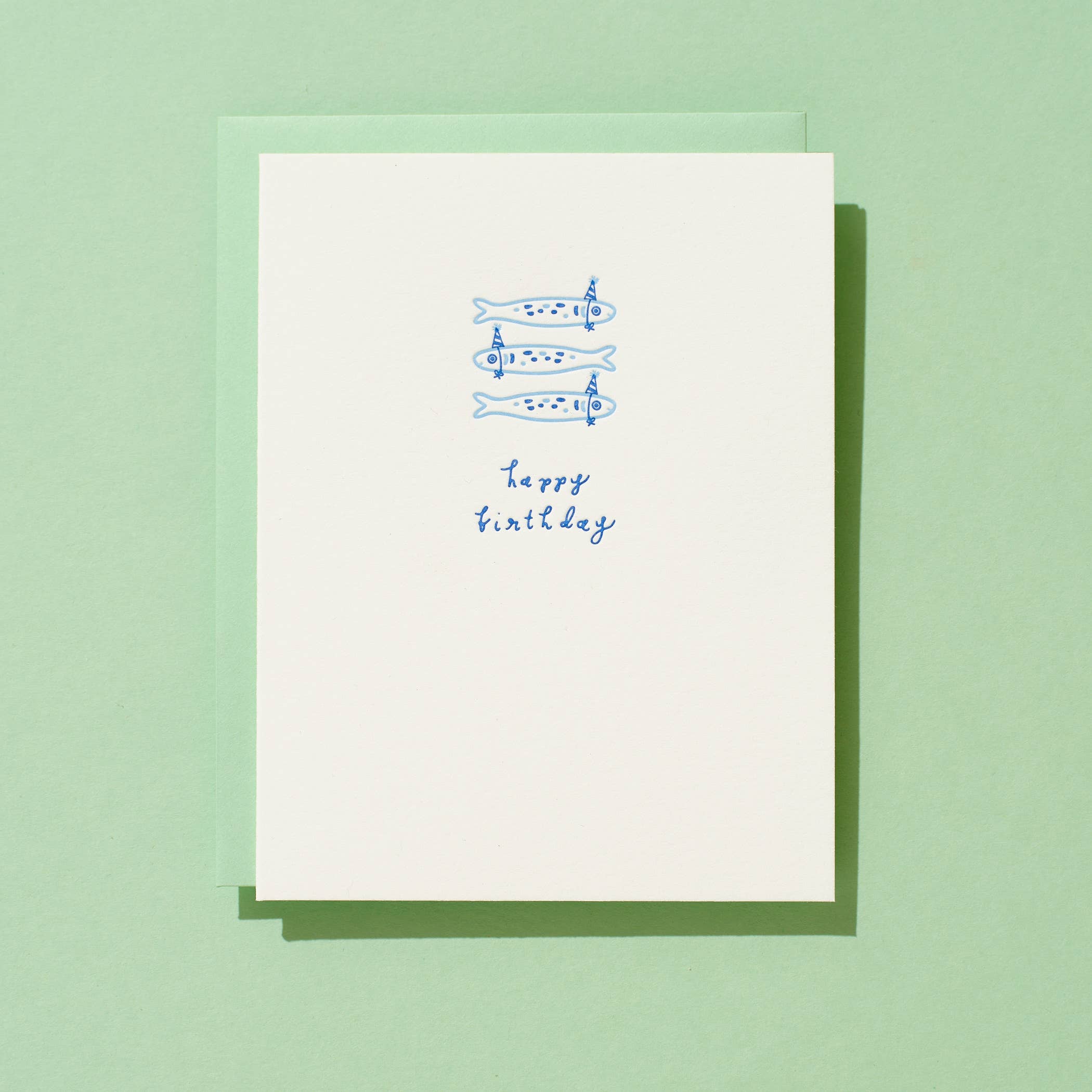 Shorthand Press - Wholesale Birthday Card - Sardine Birthday - Letterpress Greeting Card1