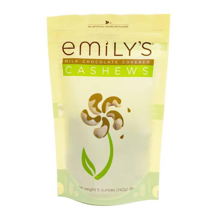 Milk Chocolate Covered Cashews, 5oz. for wholesale by Emily's Chocolates & Nuts