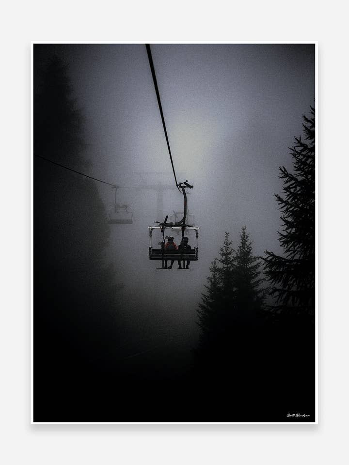 Télésièges - MTB Art Print pour la vente par Trailmaps.com