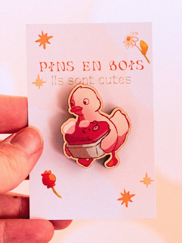 Pini in legno - Anatra e brioche per la vendita all'ingrosso da parte di Sekai of kangae