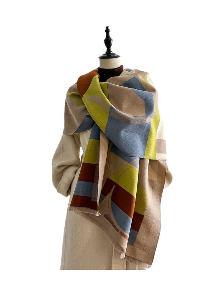 Scarvii – Geometric Print Fringe Scarf & Wrap for wholesale by Funkyrel® Atzbranding Limited