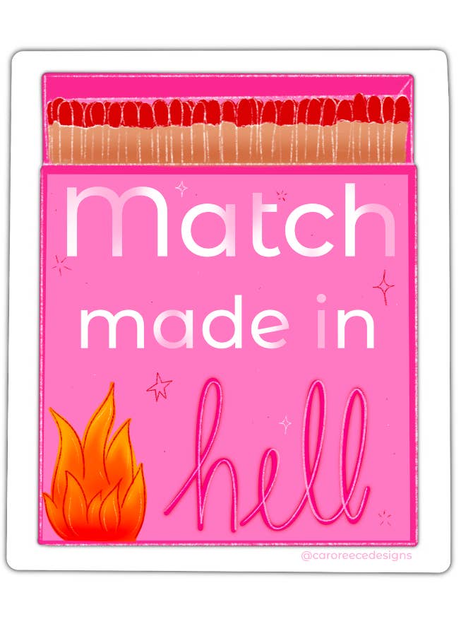 Match Made In Hell' klistermærke for engroshandel hos Caroline Reece Designs