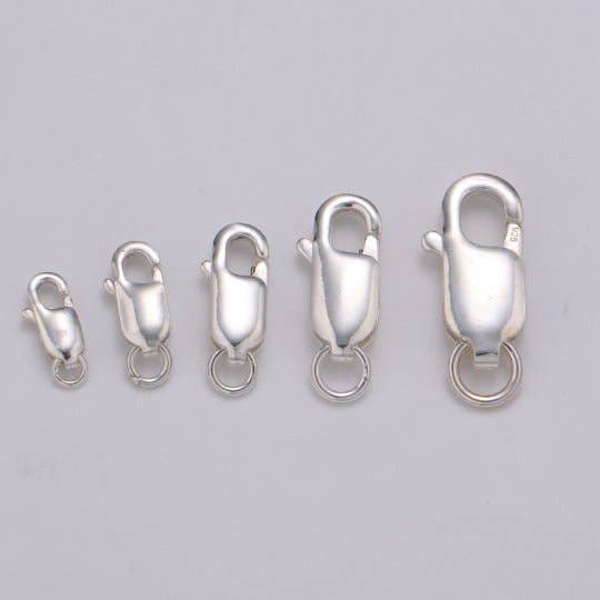 Aim Eternal - Wholesale Clasp - S925 Sterling Silver Oval Straight Lobster Claw Clasp Silver findings Clasp for Bracelet Necklaces Anklet Jewelry Supply Component SL-239~SL-2437