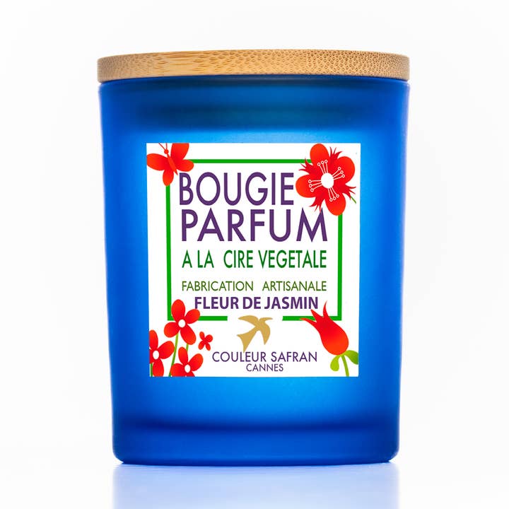 Jasmine Flower Scented Candle 100% Vegetable & Handmade for wholesale by Couleur Safran Parfums