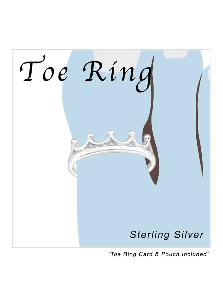 Sterling Silver Crown Adjustable Toe Ring - SS for wholesale by Zoey Simmons