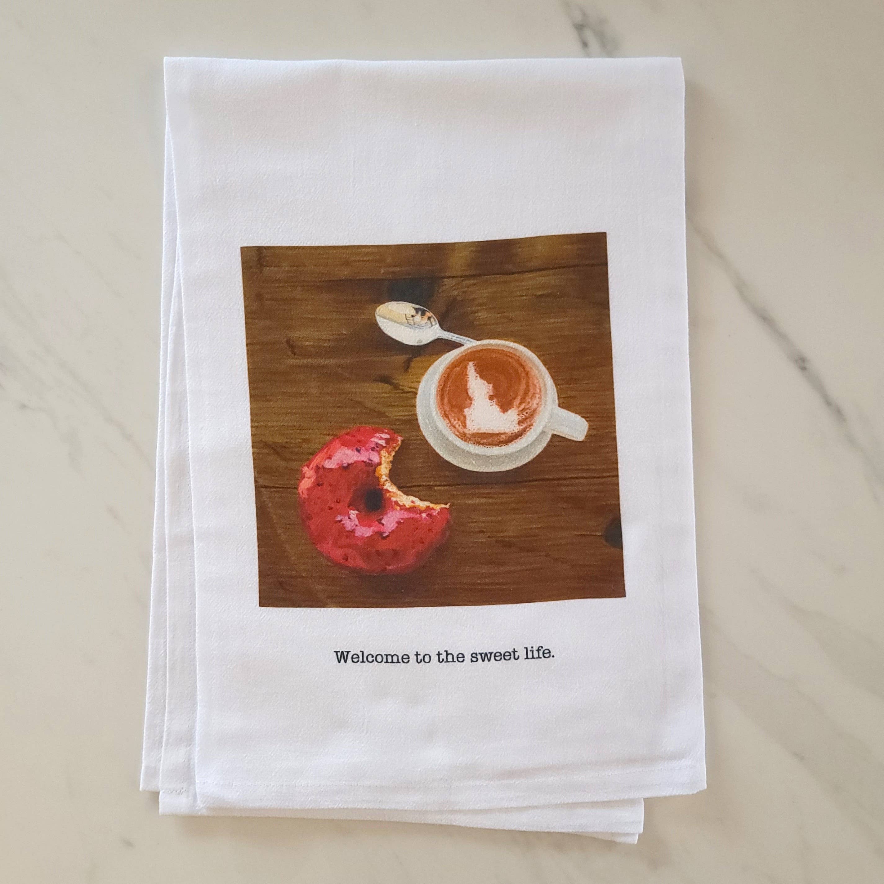 Betsie Studios - Wholesale Tea Towel - "Welcome to the sweet life" Idaho Tea Towel1