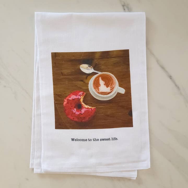 Betsie Studios - Wholesale Tea Towel - "Welcome to the sweet life" Idaho Tea Towel1