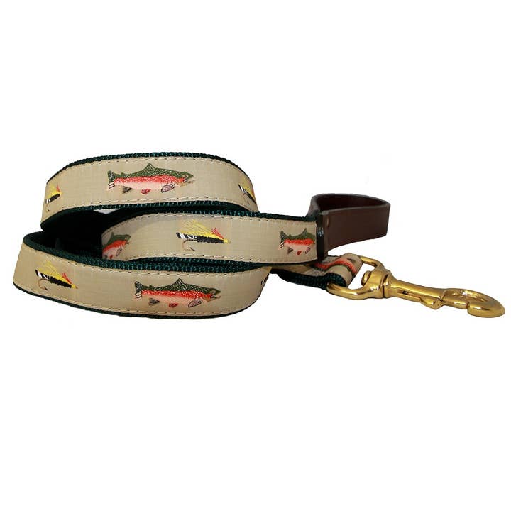 American Traditions Laisse pour chien en cuir et ruban pour la vente par Auburn Leathercrafters