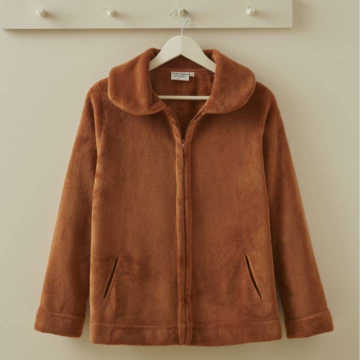 Women's caramel polar jacket for wholesale by Sylvie Thiriez