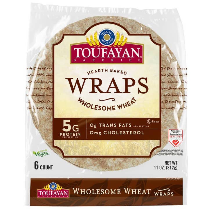 Toufayan Wraps Blé Complet 6 UNITÉS | POIDS NET 11 OZ. (312g) pour la vente par SaniLLC