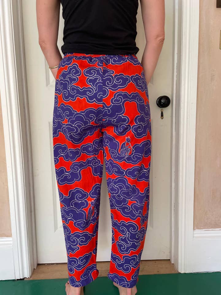 Wild Clouds – Engroshandel Bukser - Unisex – Økologisk bomuld og hør indigo skyer ballonbukser