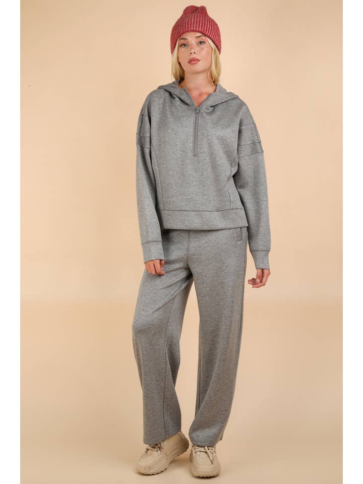 VERY J - Wholesale Activewear Set - Women's - NT11882SET-Oversized Knit Loungewear Top & Pants Set