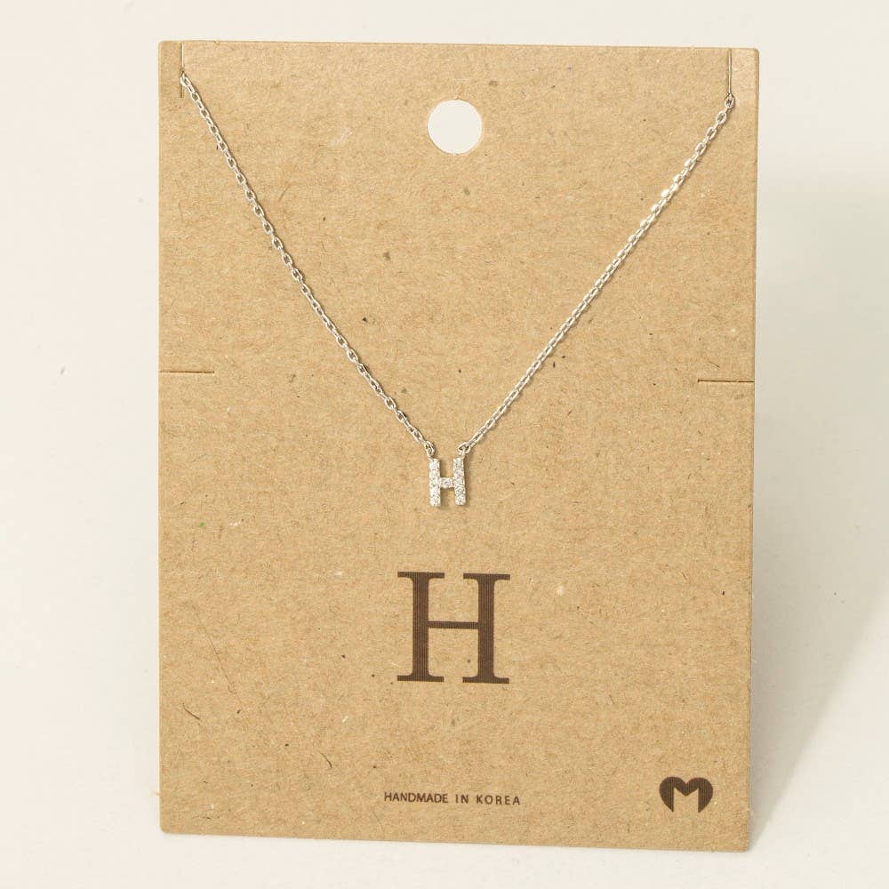 Fame Accessories - Vendita all'ingrosso Collana con ciondolo/pendaglio - Mini collana iniziale con strass18