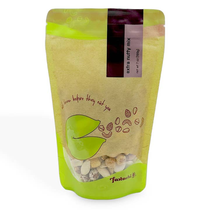 Extra Nutty Mix Large Stand-Up Pouch for wholesale by Fastachi