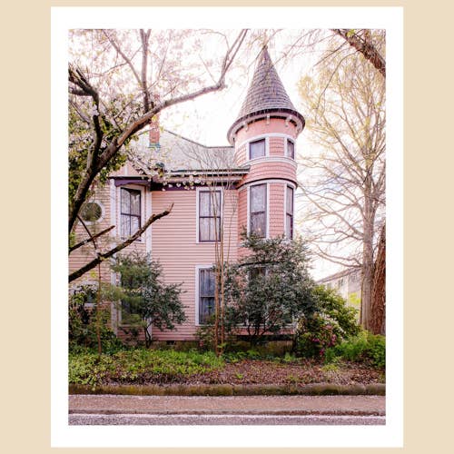 Charlotte, NC Art Print (8x10): Pink House, Fourth Ward for wholesale by Charlotte to Paris