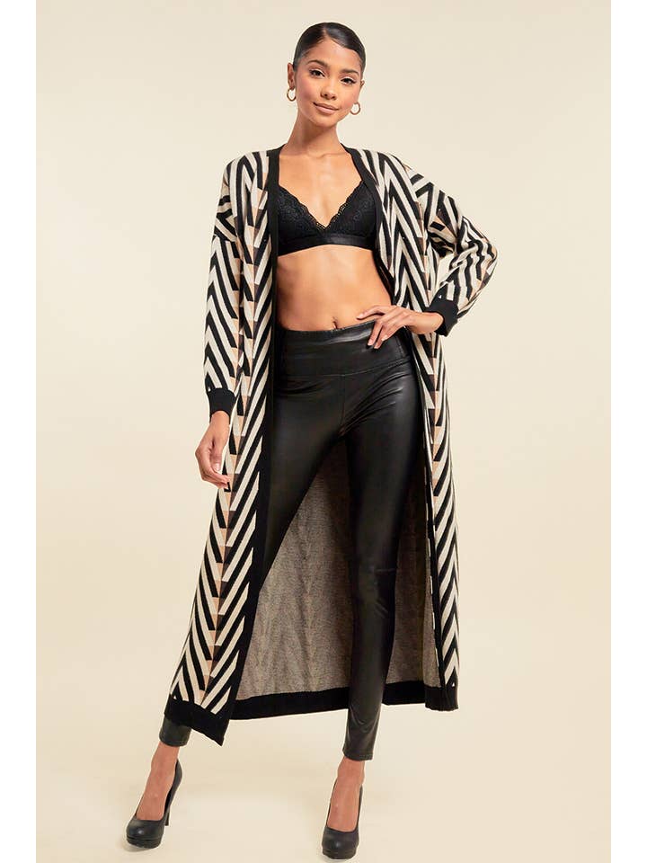 QMP Moda - Wholesale Cardigan - Women's - PLUS SIZE - KNIT/ LONG KNIT CARDIGAN WITH POCKETS