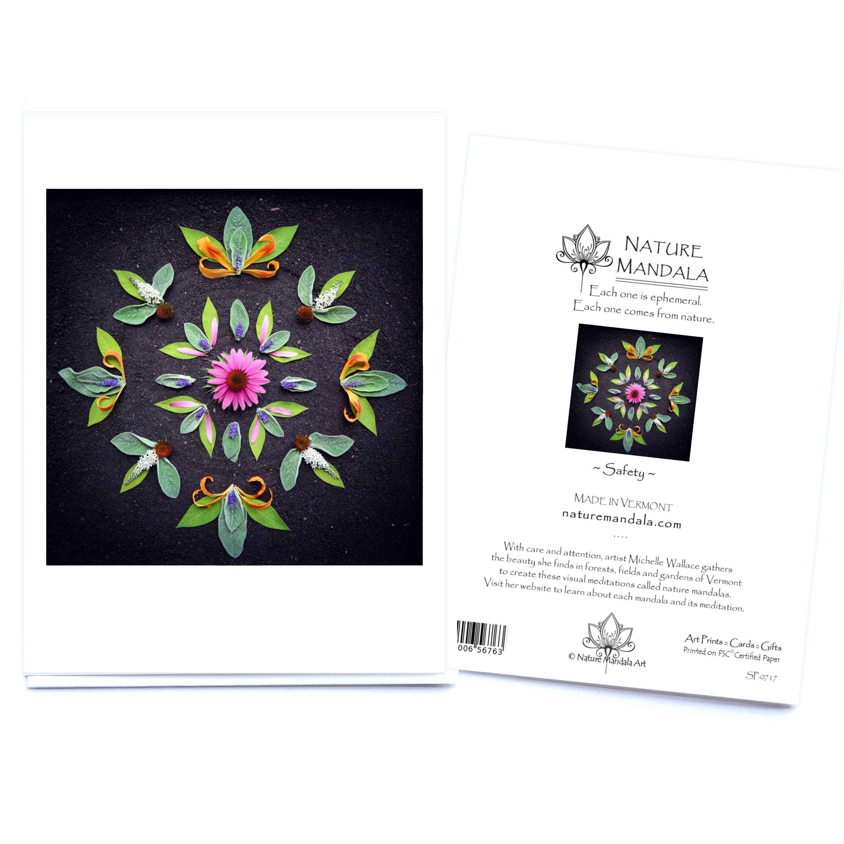Nature Mandala Art - Wholesale Everyday Greeting Card - Nature / Flower Mandala Card :: Safety1