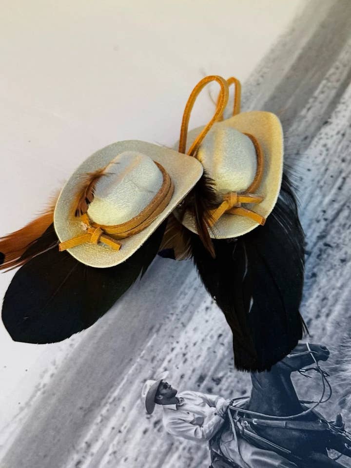 Cowboy Hat Ornaments for wholesale by Susie Stokes Gibson Art & Design