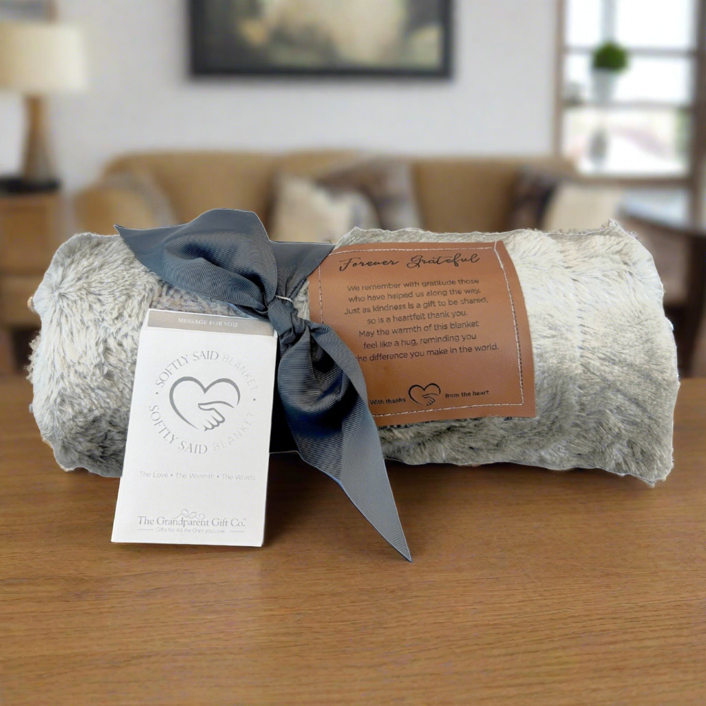 The Grandparent Gift Co. Inc. - Wholesale Throw Blanket - Softly Said Blanket: Forever Grateful Thank You Gift 80282