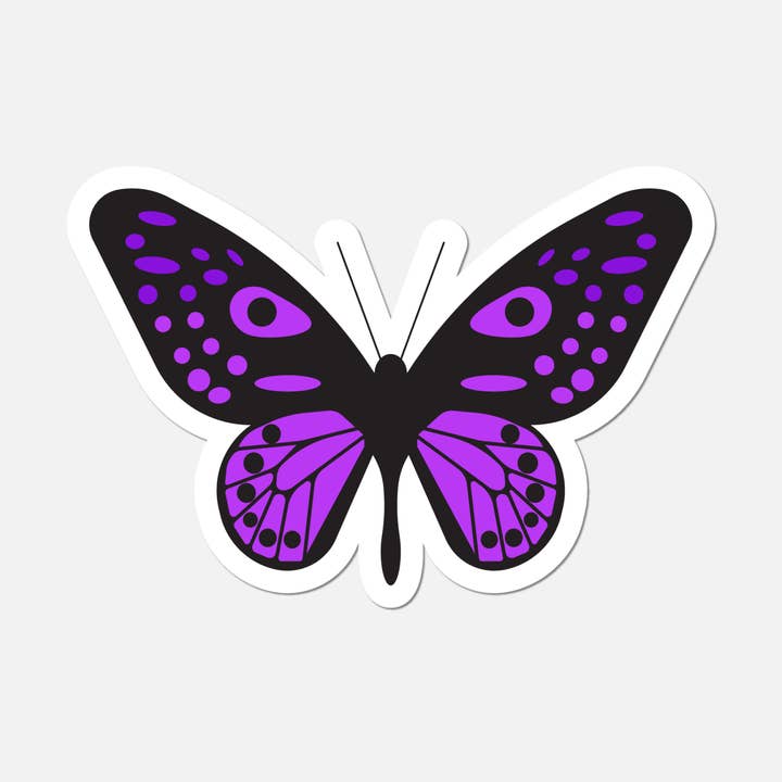 Purple Butterfly Sticker for wholesale by Footnotes