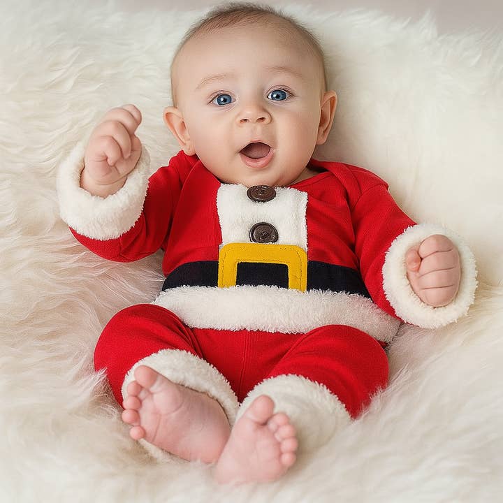 Fennco Styles - Wholesale Costume – Baby - Red & White Christmas Santa Fleece 2pcs Baby Costume1