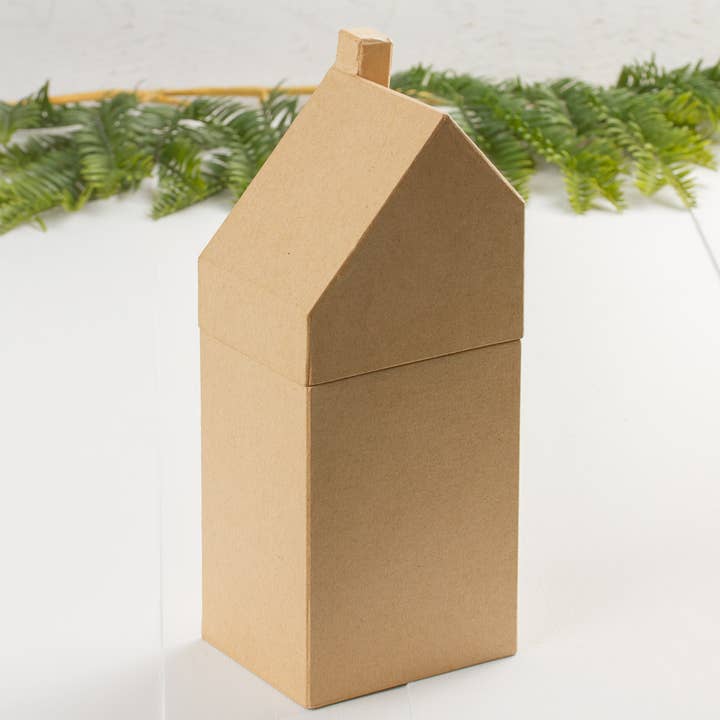 Caja de Casa de Papel Maché Plegada - 9" A x 3-1/2" An x 3" L para venta al por mayor de Factory Direct Craft