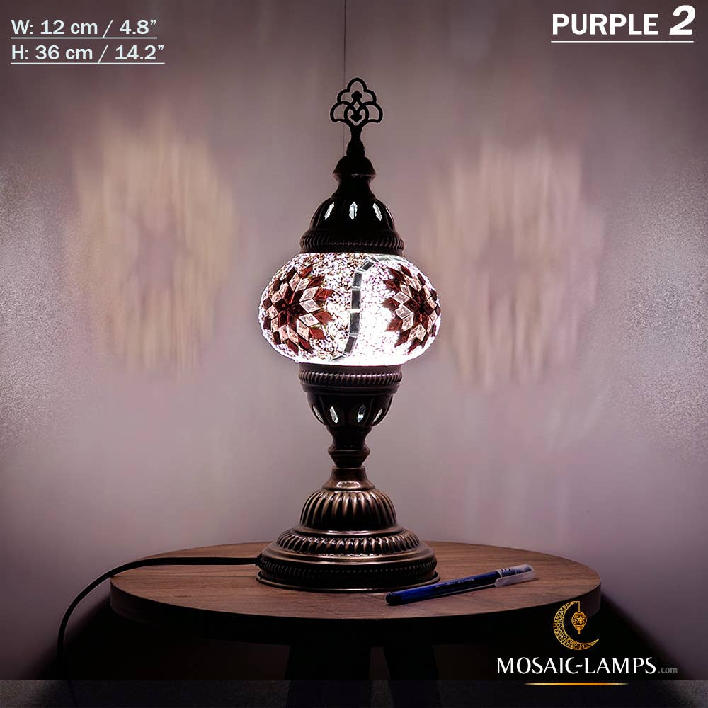 Mosaic Lamps - Vendita all'ingrosso Lampada da scrivania/d'accento - Lampada da tavolo turca a mosaico media con globo, artigianale, disponibile in 10+ colori34