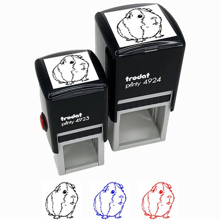 Sniggle Sloth - Wholesale Rubber/Decorative Stamp - Sweet Guinea Pig Self-Inking Rubber Stamp Ink Stamper5
