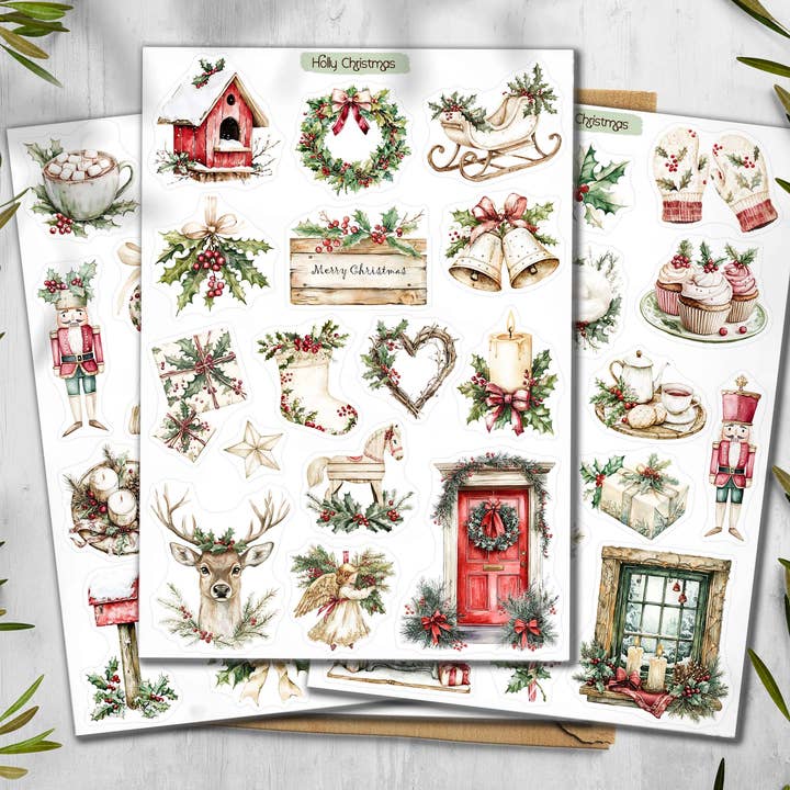 DailyStickersUK - Wholesale Sticker - Christmas Holly Sticker Sheet. Winter Stickers8