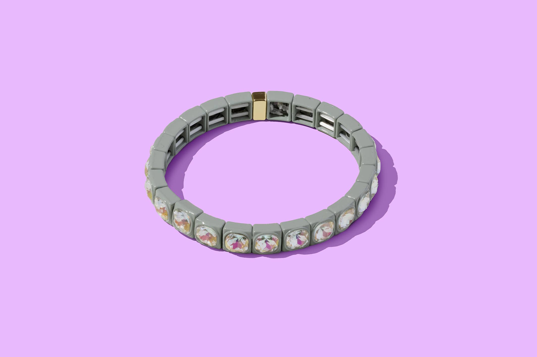 Taylor Elliott Designs - Wholesale Bangle Bracelet - Enamel Stretch Bracelet - Rounded Square Stones - Zoe3