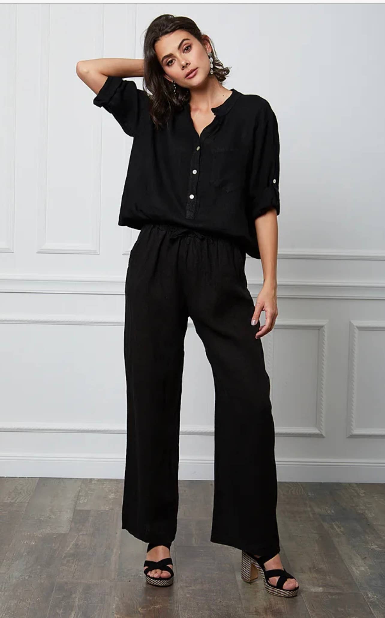 LÉA & LUC - Wholesale Button Down Shirt - Women's - 100% Linen Blouse REF. 636721