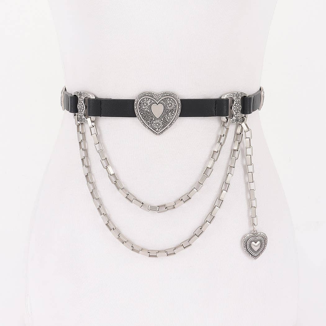 3AM BY H&D ACCESSORIES - Wholesale Belt - Women's - Faux Leather Multi Metal Belt4