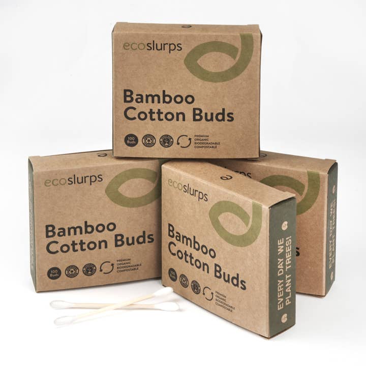 White Bamboo Cotton Buds - Eco friendly cotton swabs EcoSdlurp for wholesale on Faire