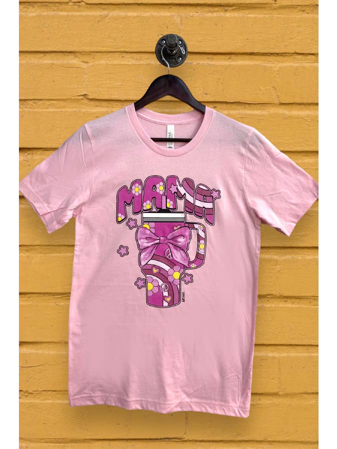 L&B Life - Wholesale Screen Printed T-Shirt - Women's - BC MAMA BOW CUP TSHIRTS, T-SHIRTS, TEES