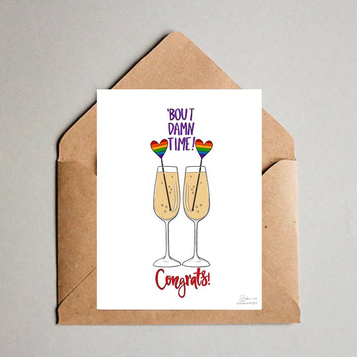 Bout Damn Time Card for wholesale by Tinted Rose Designs