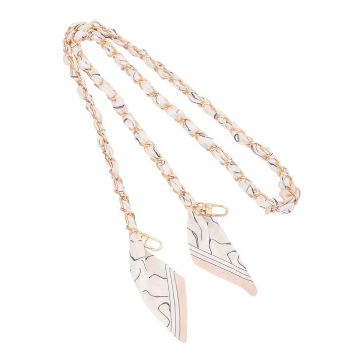 Gold Phone Chain with Scarf Cream - Long for wholesale on Faire