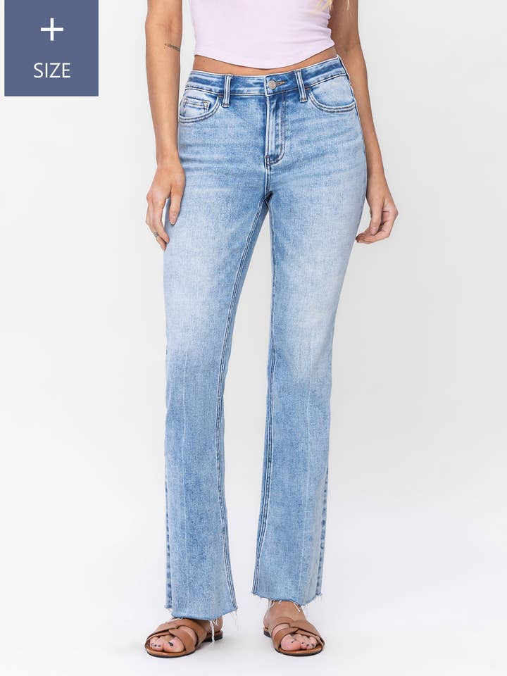 JEAN BOOTCUT TAILLE HAUTE GRANDE TAILLE T5909-P pour la vente par VERVET by FLYING MONKEY