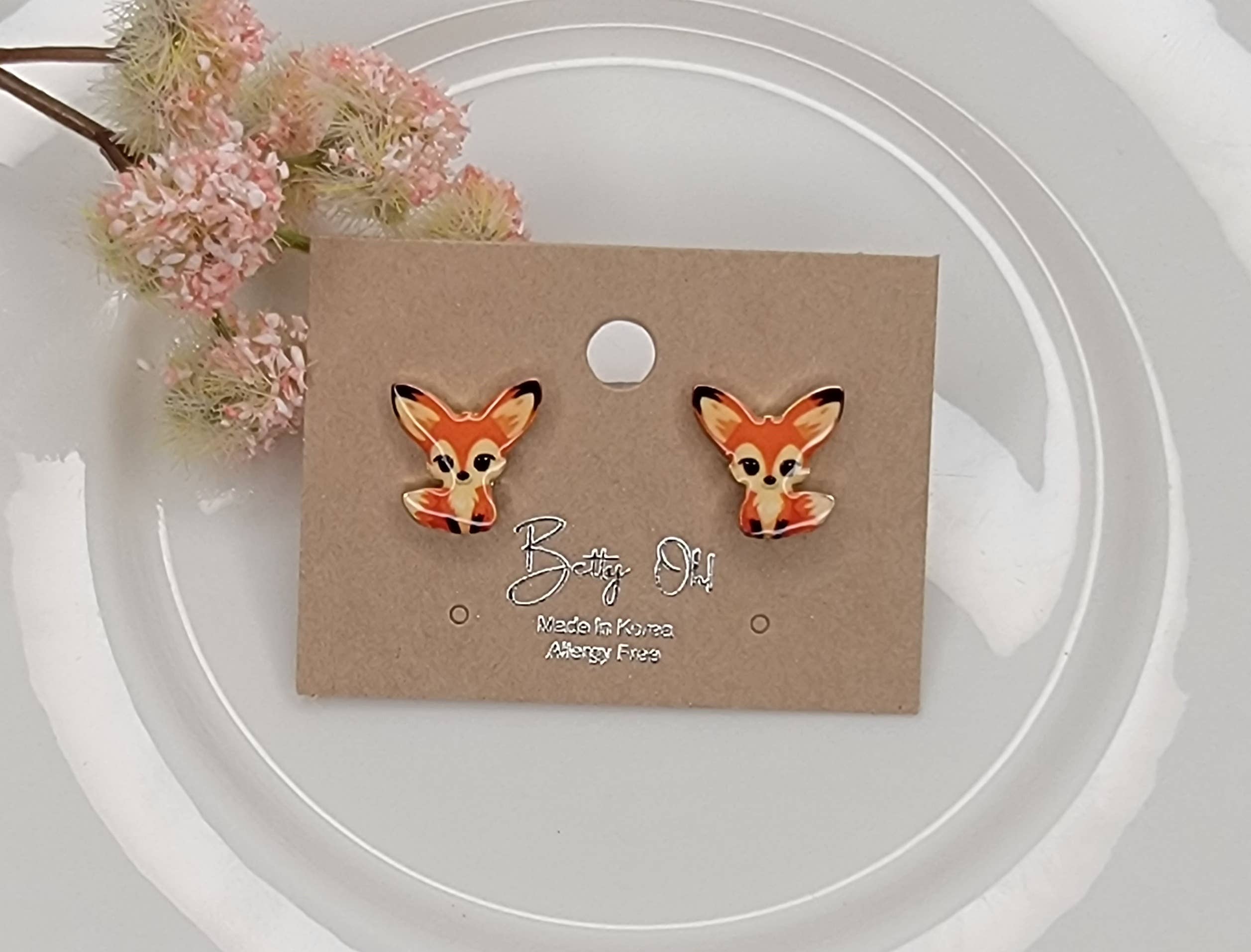 BETTYOH INC - Wholesale Stud/Post Earrings - RED FOX POST EARRINGS.1