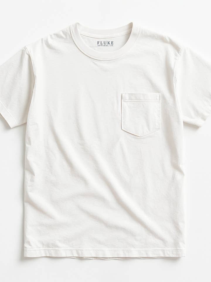 T-shirt med strandtvättad ficka för wholesale av Fluke Apparel Company