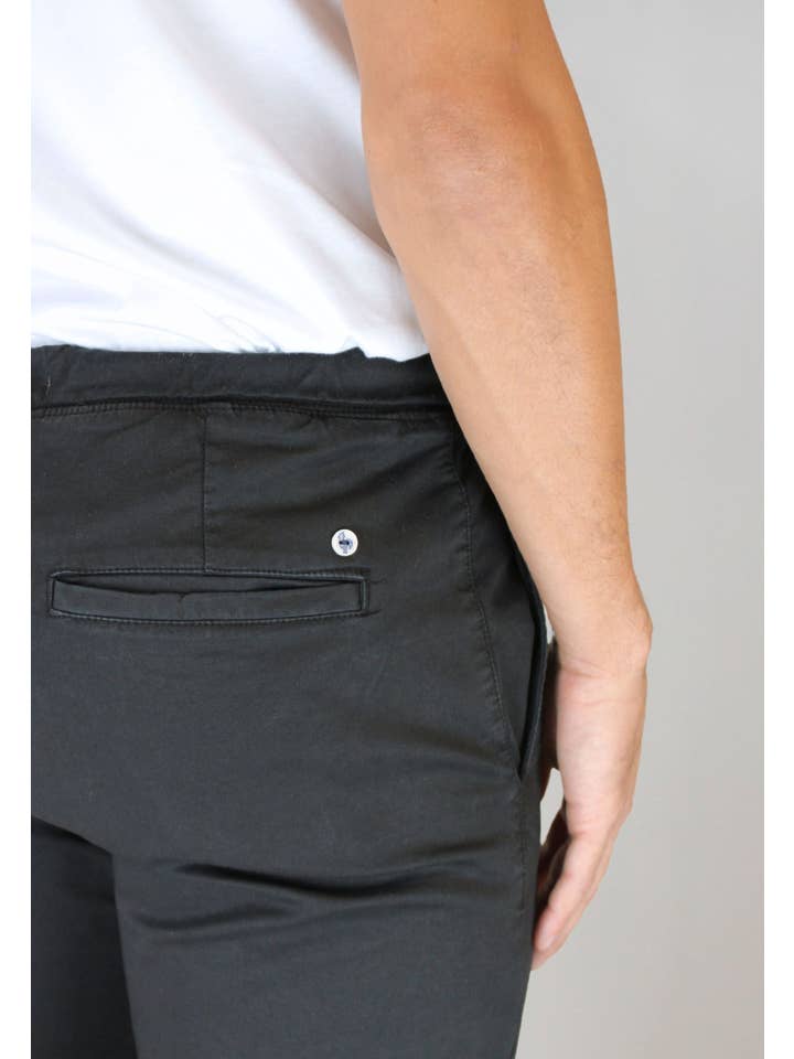 Patadegayo - Wholesale Shorts - Men's - Men's black chino pants with elastic waistband3