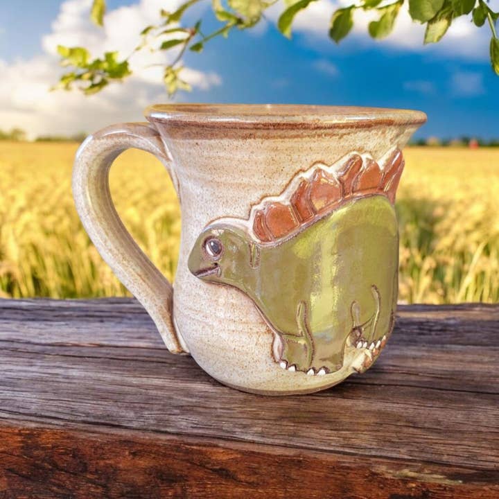MudWorks Pottery - Wholesale Coffee Mug - Stegosaurus Mug