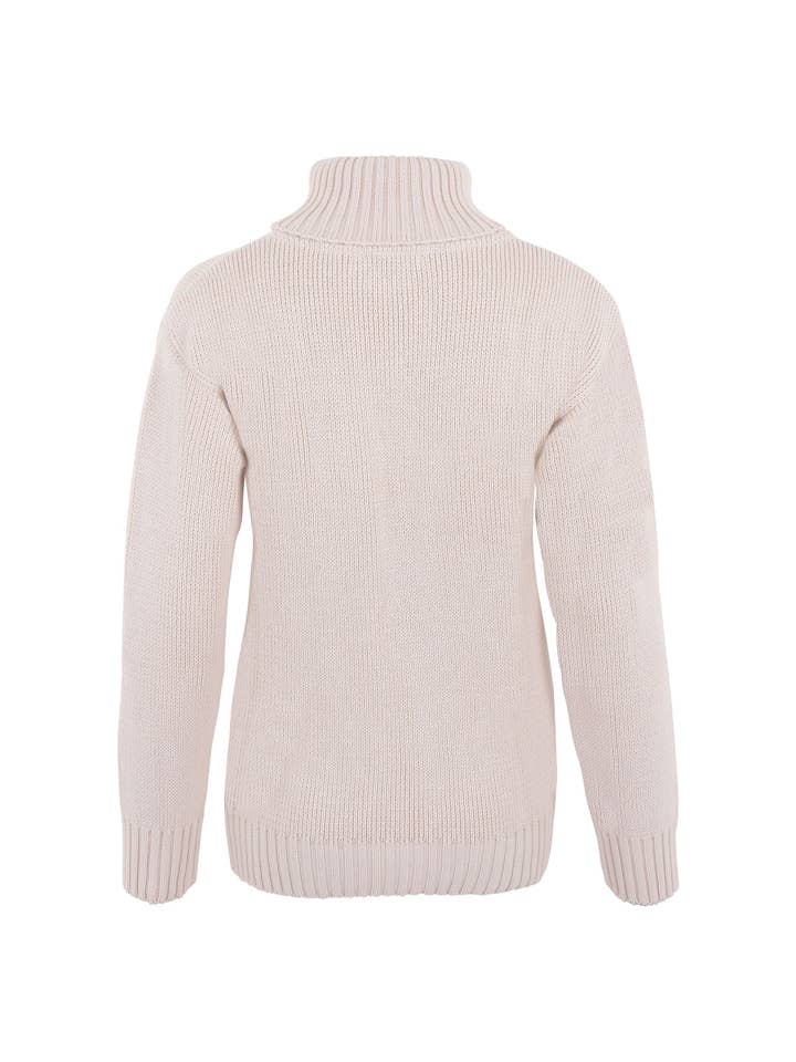 Paul James Knitwear - Vente Pull en maille – femme - Pull à col roulé Submariner en pur coton épais pour femmes4