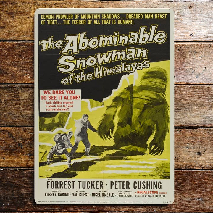 The Abominable Snowman of The Himalayas Metal Sign for wholesale by The British Metal Signs Company