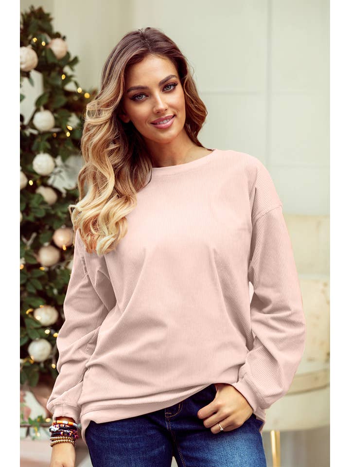 1 the Woman - Vente Sweat-shirt – femme - Sweat-shirt surdimensionné en velours côtelé S-3XL/ 16 couleurs15