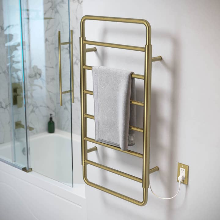 Swiss Madison - Wholesale Towel Holder/Hanger - Ivy 8-Bar Electric Towel Warmer in Brushed Gold
