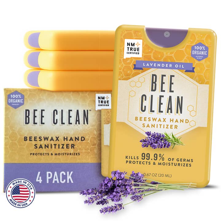 Bee Clean Organic Beeswax Hand Sanitizer-13 Lavender 4 packs for wholesale by Bee Clean