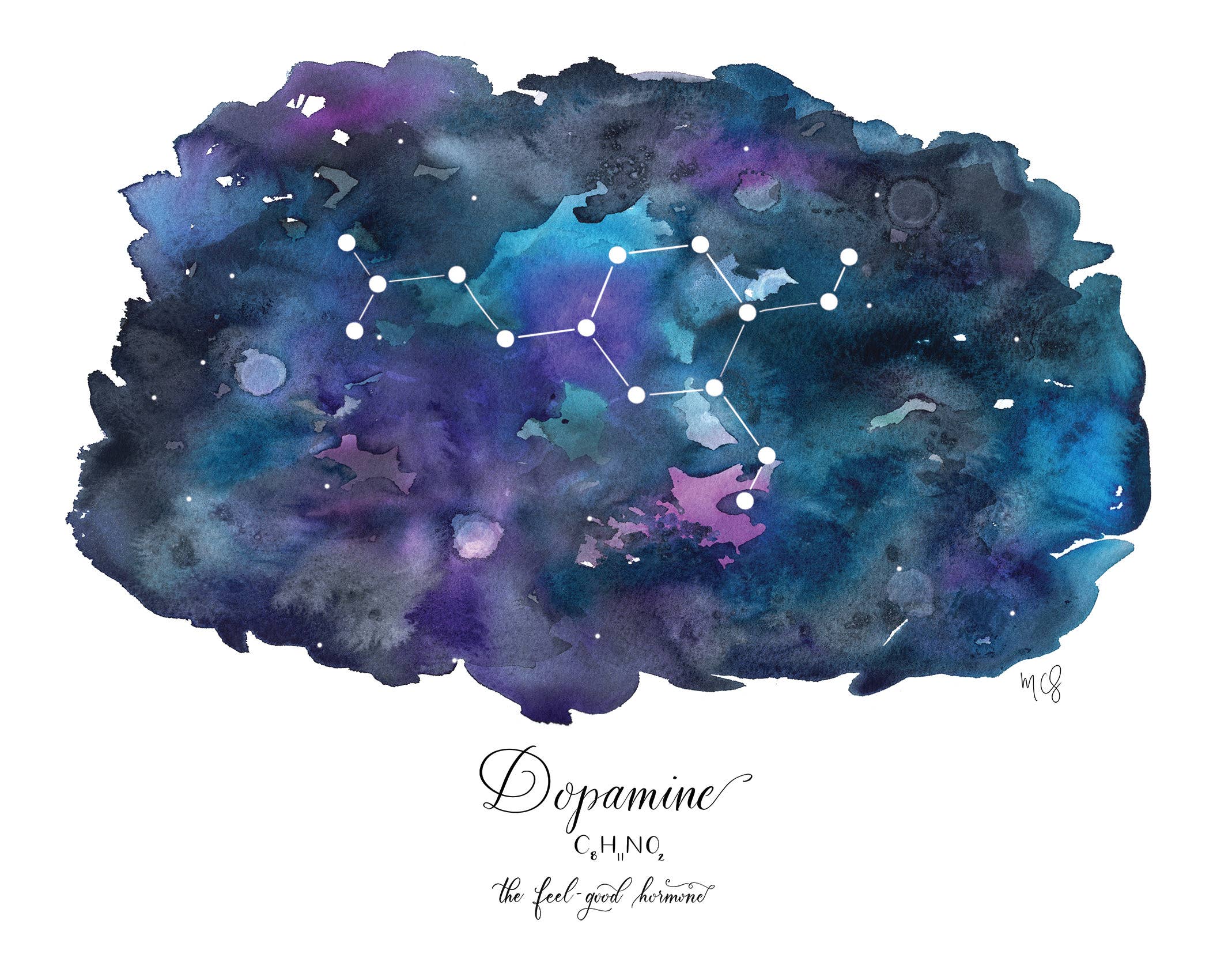 Molly Chidsey Illustration & Design - Wholesale Art Print - Dopamine Constellation Watercolor illustration2